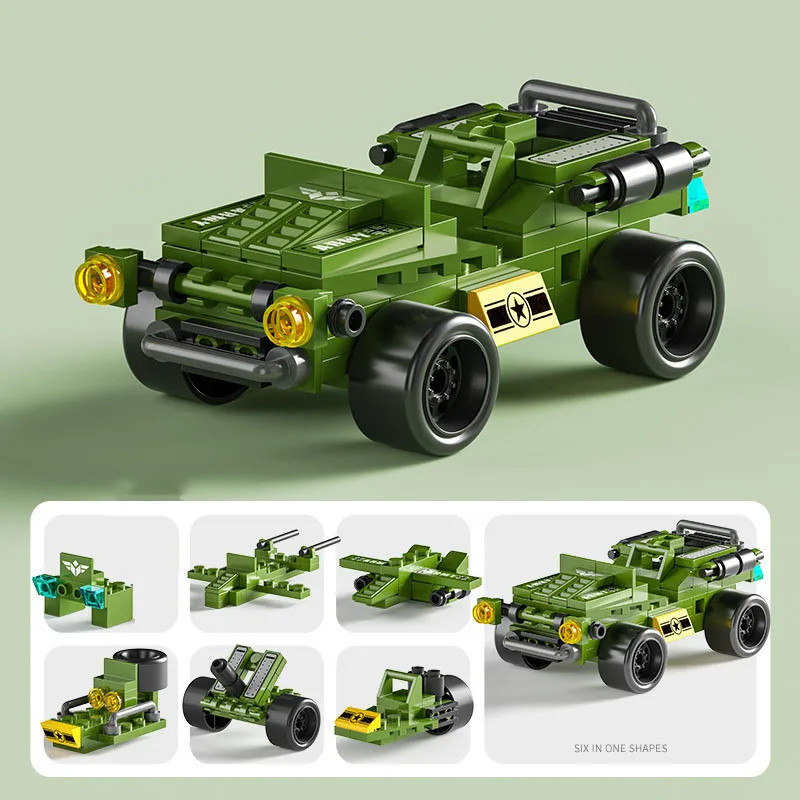 Jual LELE BROTHER Mainan Balok Susun Mobil Militer 6 in 1 LEGO 106 ...