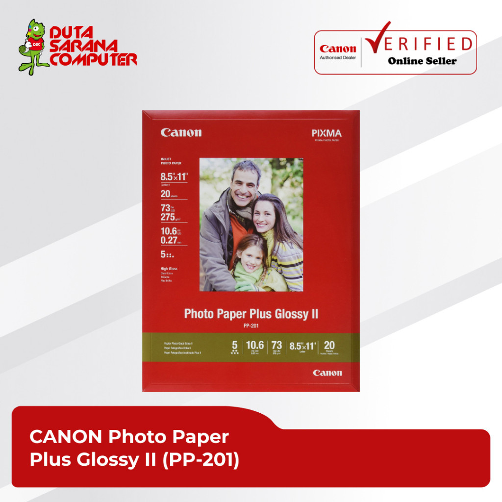 Jual Canon Photo Paper Plus Glossy II PP201 A4 20 Sheets Shopee