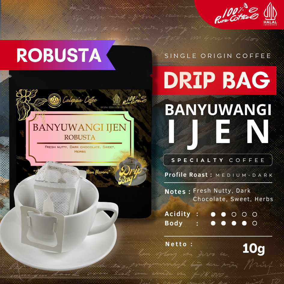 Jual CALOPSIA Drip Bag Java Ijen Robusta Single Origin (Specialty Grade ...