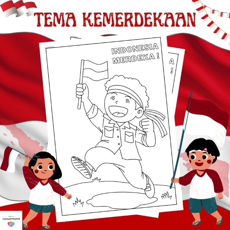 Jual KERTAS MEWARNAI / KERTAS GAMBAR / TEMA KEMERDEKAAN / A4