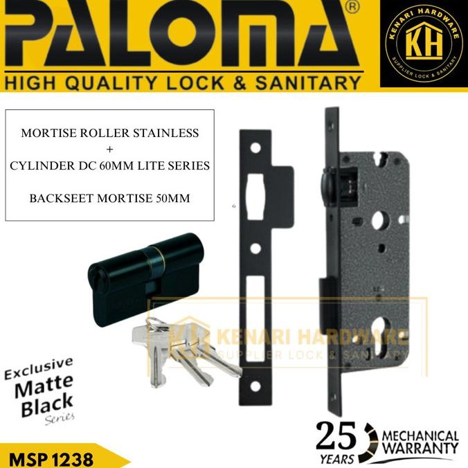 Jual Sale!! Mortise Lock Roller Paloma Msp 1238 Sus 304 Set Cylinder ...