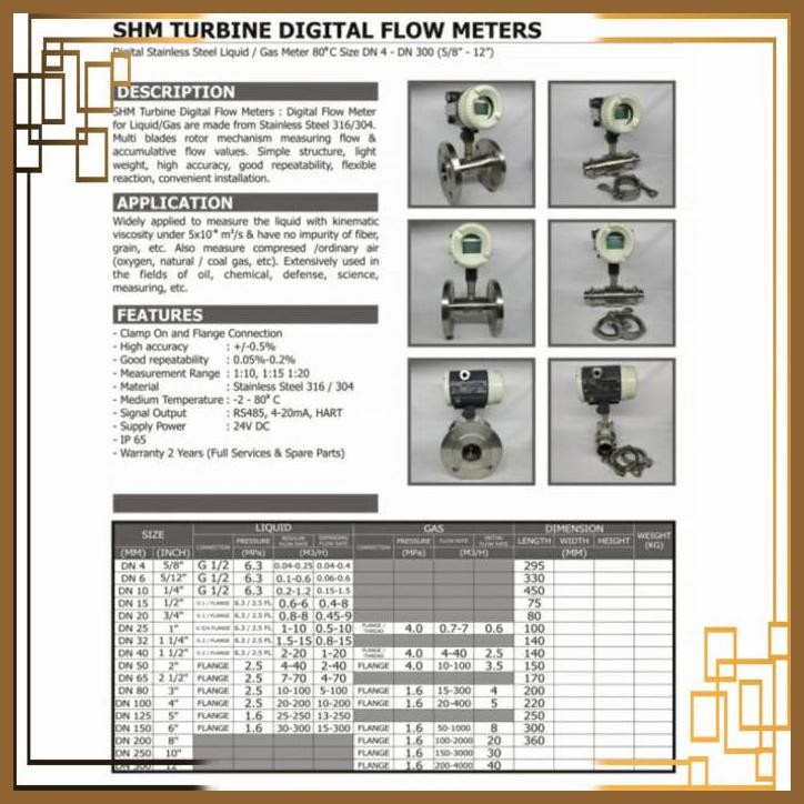 Jual [WDS] SHM TURBINE DIGITAL FLOW METER 1 1/4" INCH DN 32 FLANGE ...
