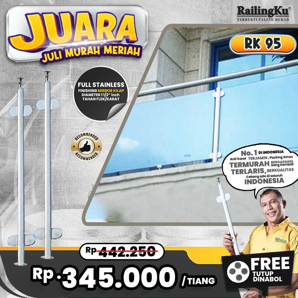 Jual Railing Tangga Stainless Minimalis Tiang Railingku [JUARA] RK 95 ...