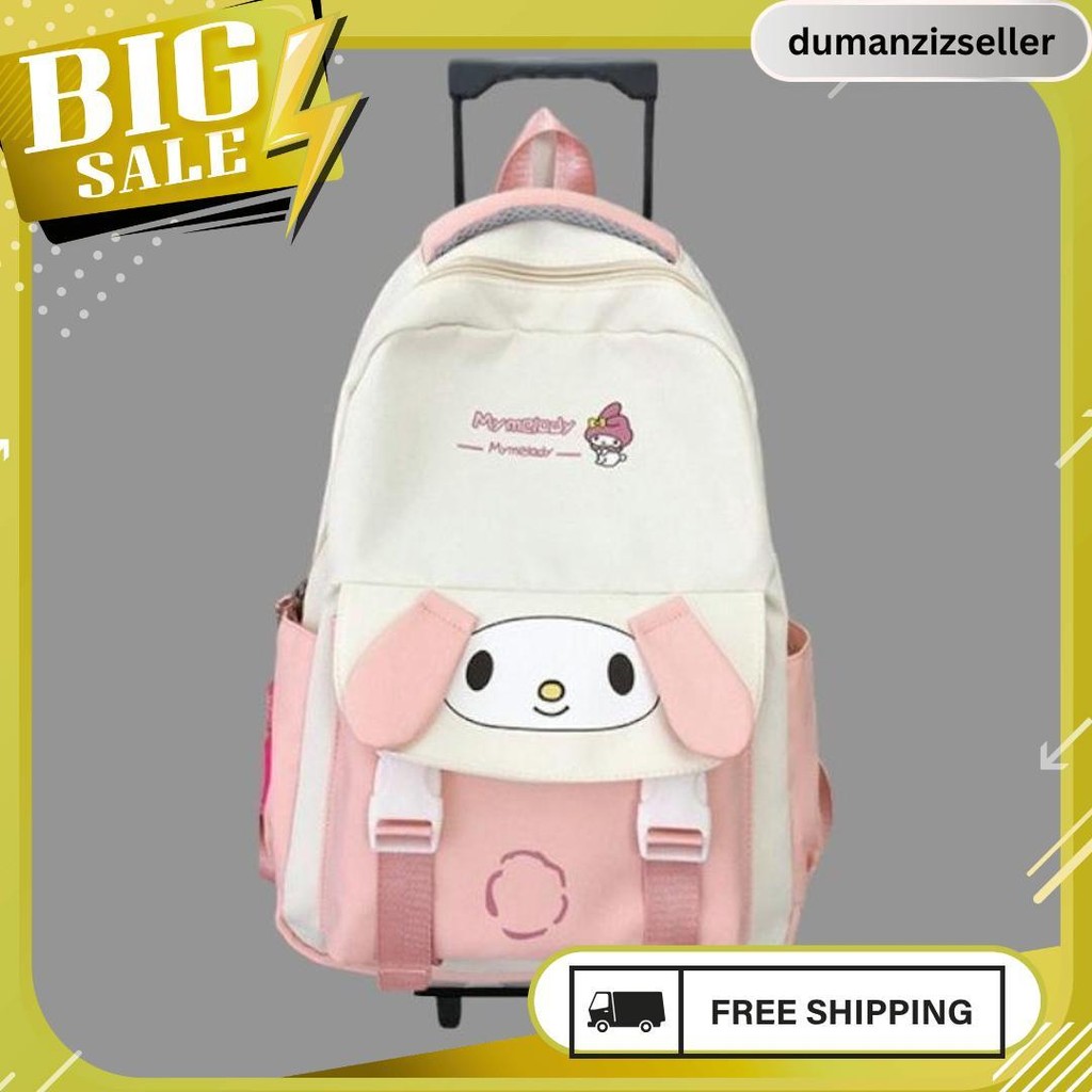 Jual Tas Dorong Ransel Trolly Backpack Roda Untuk Anak Sd Perempuan ...