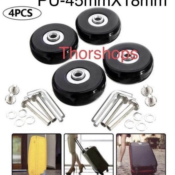 Jual TERBARU RODA KOPER REPLACEMENT UKURAN DIAMETER 45 MM / 4,5 CM ( 1 ...