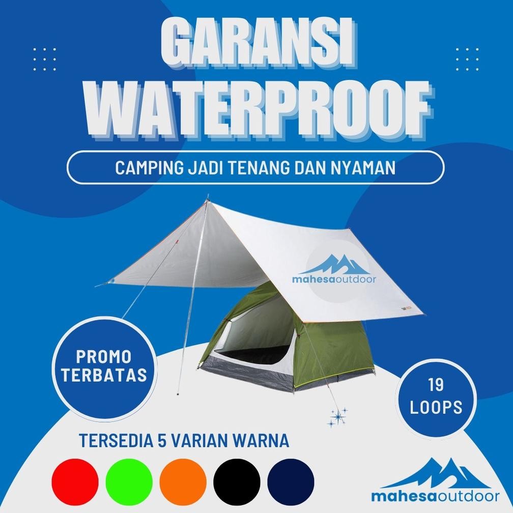Jual [PROMO] Flysheet Tarp Tent 3x4 3x3 3x2 4x3 2x3 Multifungsi Atap ...