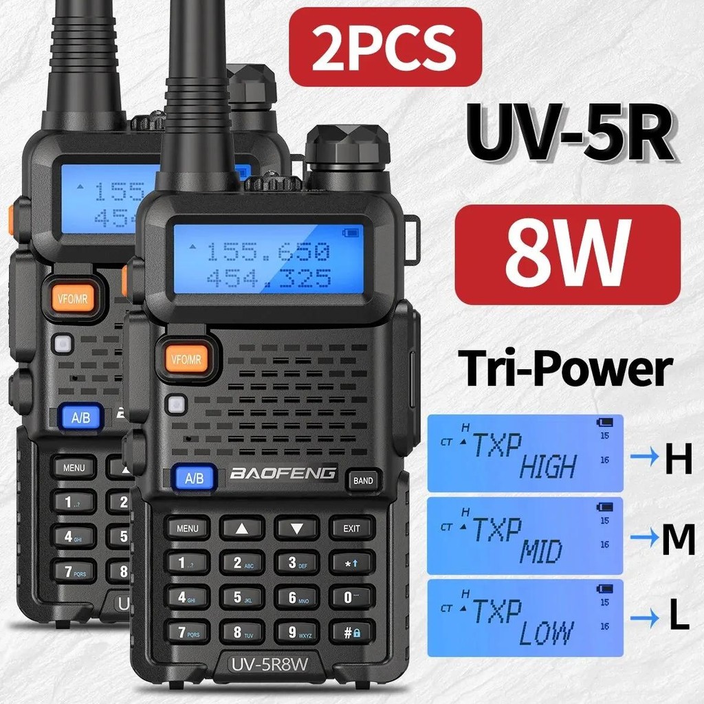 Jual 2pcs Baofeng Uv 5r 5w 8w Walkie Talkie Portable Ham Cb Radio Dual