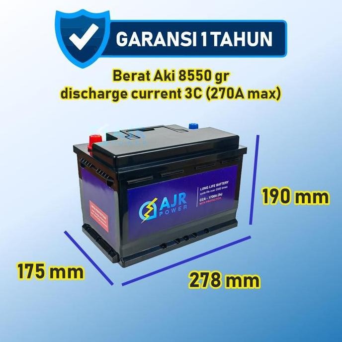 Jual Accu Aki Lithium Battery Baterai Lifepo4 Mobil Ajr Power Din84 ...