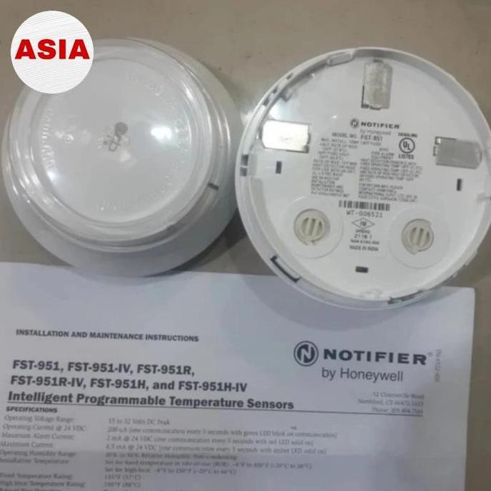 Jual Fst 951 Heat Detector Notifier Komplit Base 501 New Original Co ...