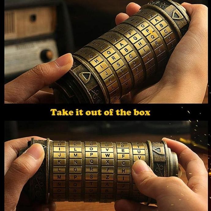 Jual Puzzle DaVinci Code Metal Cryptex Da Vinci Code Box Mainan Teka ...