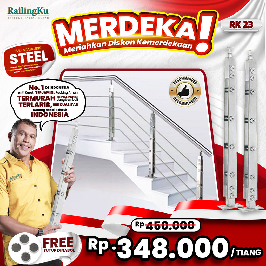 Jual Railing Tangga Stainless Plate Minimalis Railingku [FLASH SALE ⚡ ...