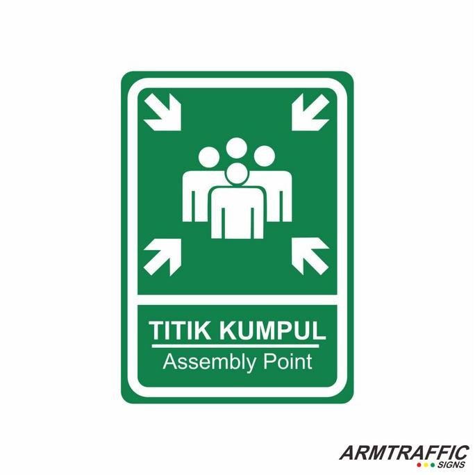 Jual Sign Tanda Rambu Arah Titik Kumpul 35 X 50 Cm Hitam Hitam | Shopee ...