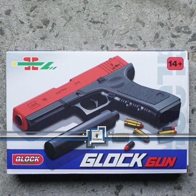 Jual Promo Glok Toy Gun Shell Eject Pistol Nerf Mainan Anak Blaster ...