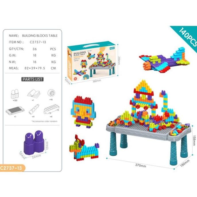 Jual Mainan Anak Building Block Table 140 pcs Mainan Edukasi Balok ...