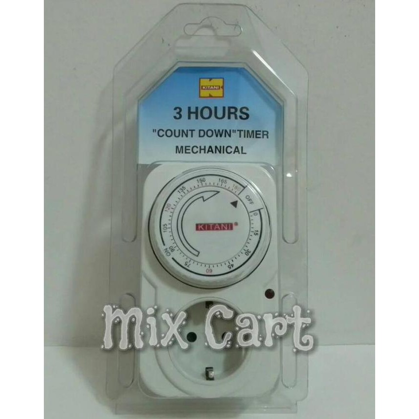 Jual Stop Kontak / Count Down Timer Analog Kitani 3 Jam (180 Menit ...