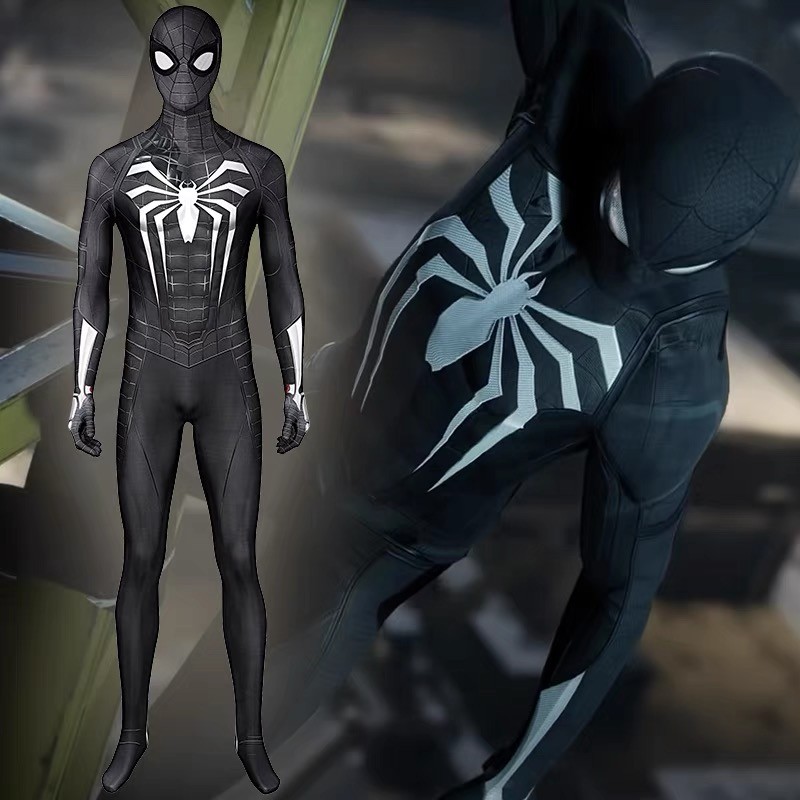 Jual Black PS4 Spiderman Cosplay Advanced Suit Spider Boys Costume ...