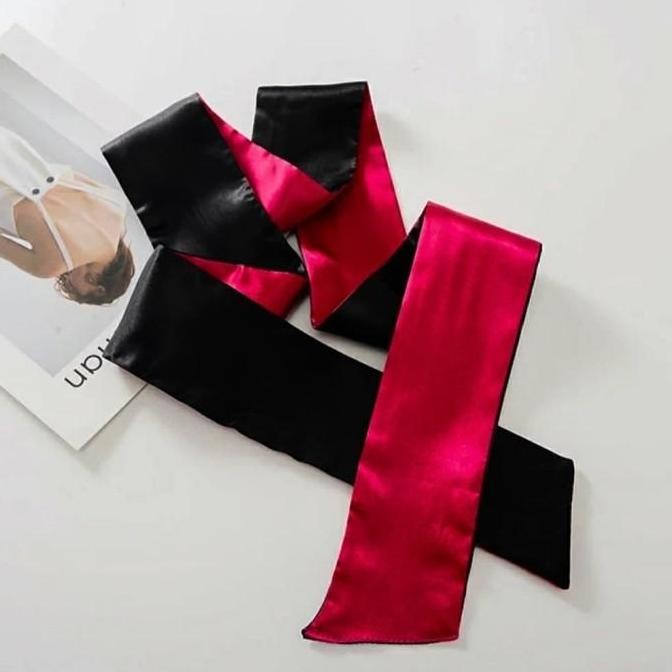 Jual Sexy Silk Satin Eye Mask Blindfold Ribbon Reversible 50 Shades of ...