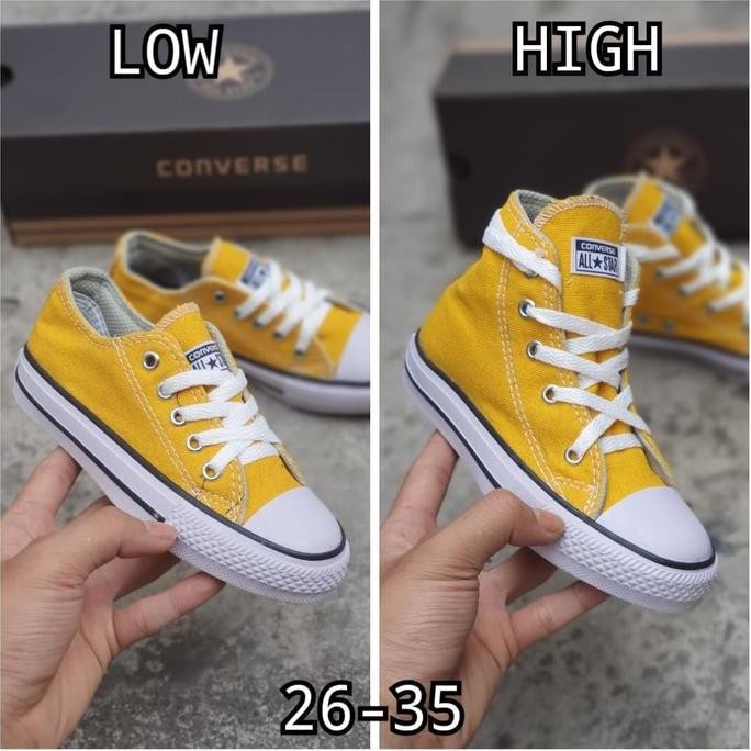 Jual Sepatu Anak Converse Tali Kuning Putih 26-35 Sepatu Kuning Anak ...
