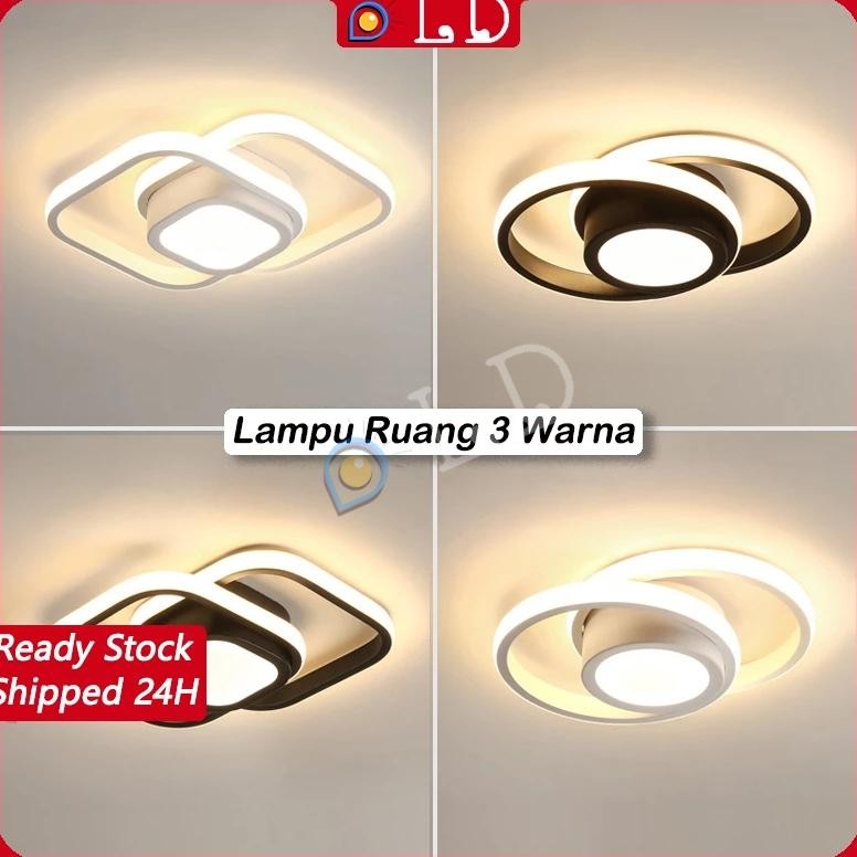 Jual Terlaris [Cod] 3 Warna Lampu Plafon Led Lampu Hias Rumah Ruang ...