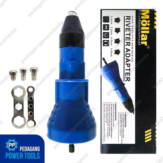 Jual MOLLAR ADAPTOR TANG RIVET MESIN BOR LISTRIK CORDLESS PAKU RIVETER ...