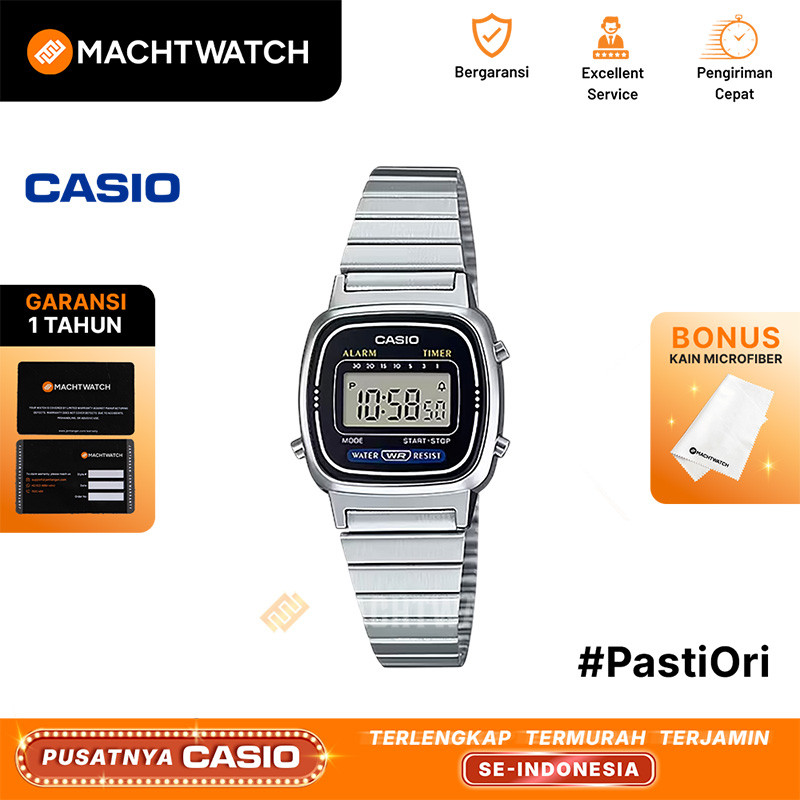 Jual Jam Tangan Wanita Digital Casio Standard LA670WA-1DF LA670 LA670W ...