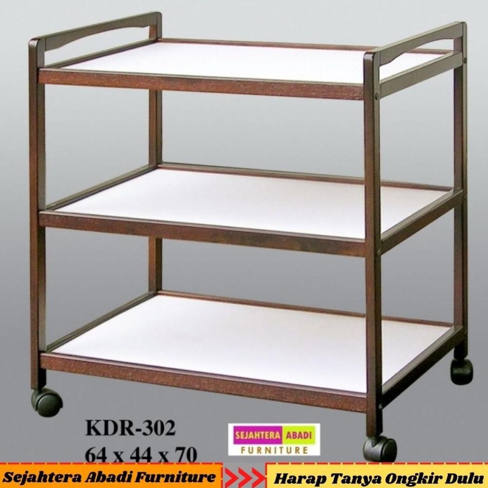 Jual rak dorong serbaguna kayu, rak dapur dorong, rak tv, rak susun ...