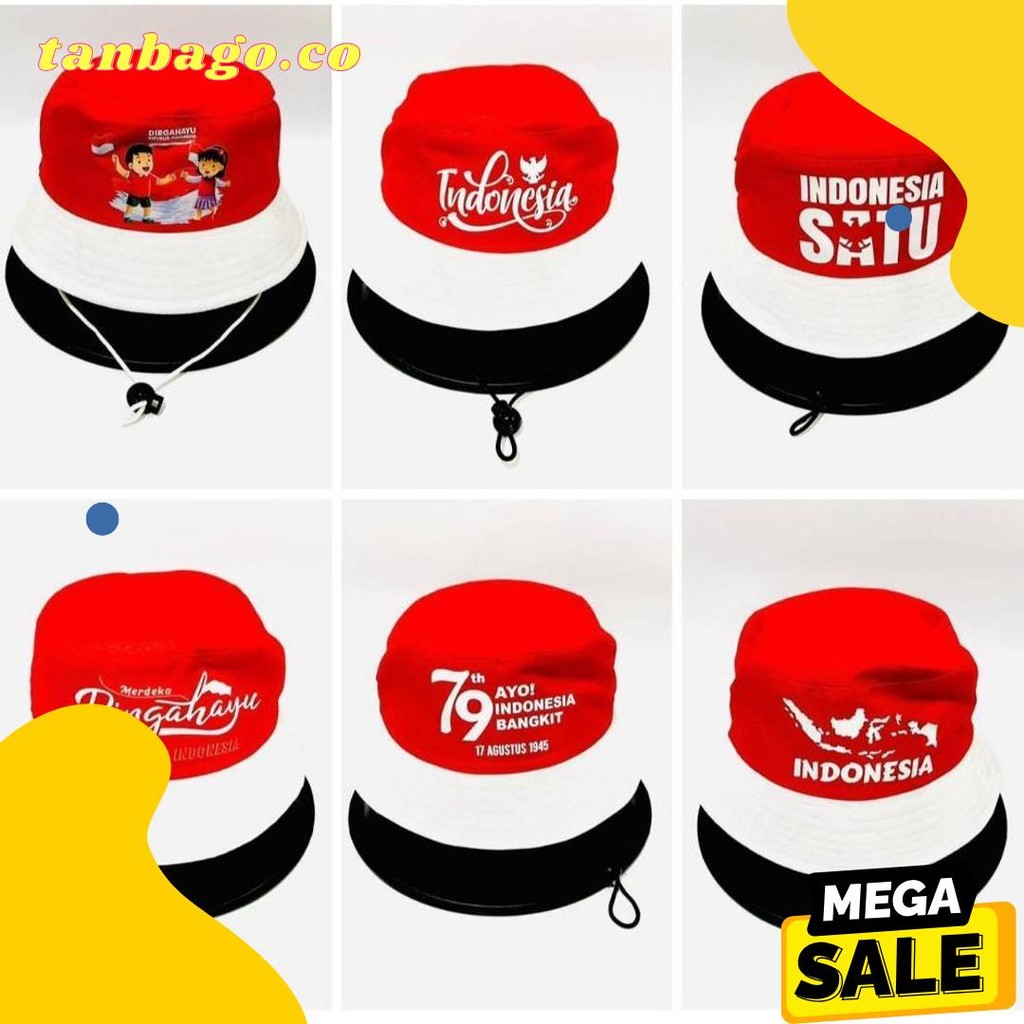 Jual Topi Bucket Agustusan kemerdekaan Merdeka Dirgahayu Hut RI 17 ...