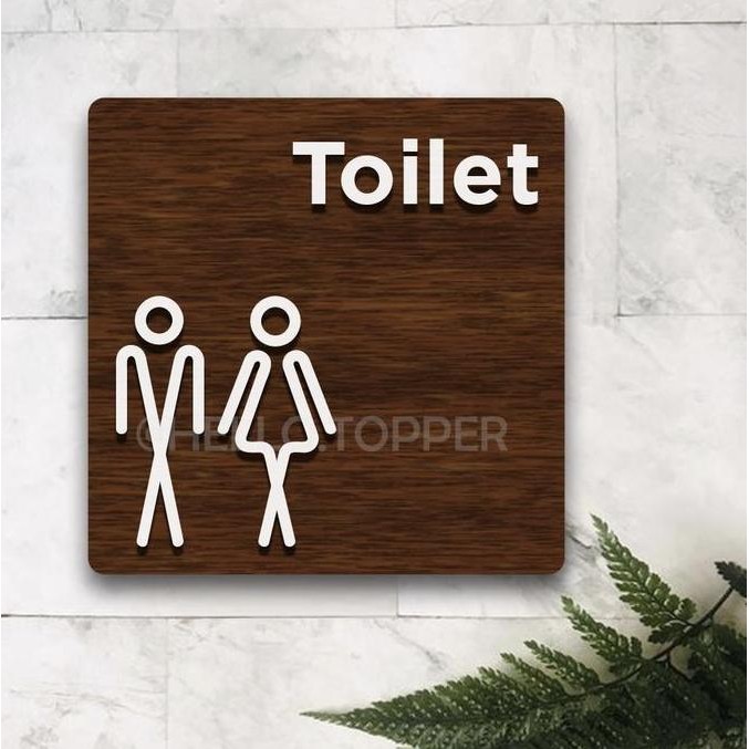 Jual Toilet Sign Unik Kayu Kotak | Signage Toilet Unik | Papan Kayu ...