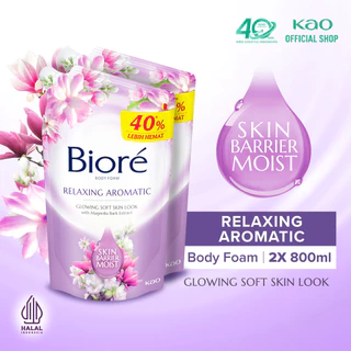 Biore Body Foam Sabun Mandi Cair Relaxing Aromatic Pouch 800ml Twinpack