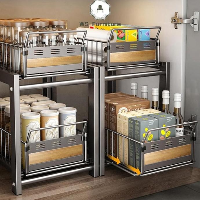 Jual Rak Dapur Bawah Wastafel Kitchen Rack Rak Kabinet Lemari Dapur ...