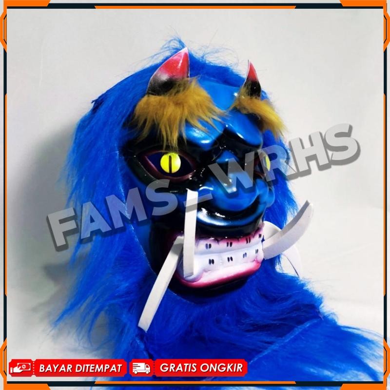 Jual Promo Baru Topeng Gedruk Topeng Buto Monster Bahan Spons Biru Al49 ...