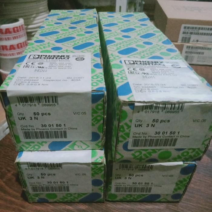 Jual Terminal Blok Phoenix Contact Uk3N/ Uk 3 N 3001501 50Pcs Original ...