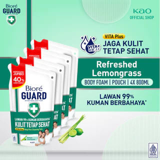 Biore Guard Refreshed Lemongrass 800ml Pouch Fourpack