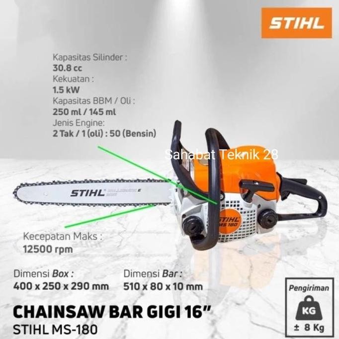 Jual Chainsaw Stihl Ms 180 Bar 16 " Gergaji Mesin Senso Stihl Ms 180 ...