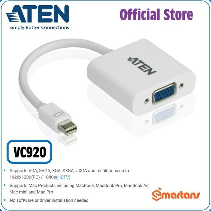 Jual BEBAS ONGKIR - Aten VC920 - Mini DisplayPort to VGA Adapter ...