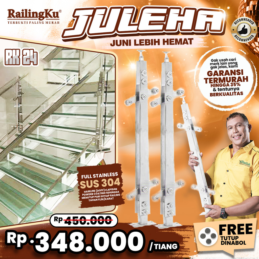 Jual Railing Tangga Stainless Plate Minimalis Railingku [JULEHA] RK 24 ...