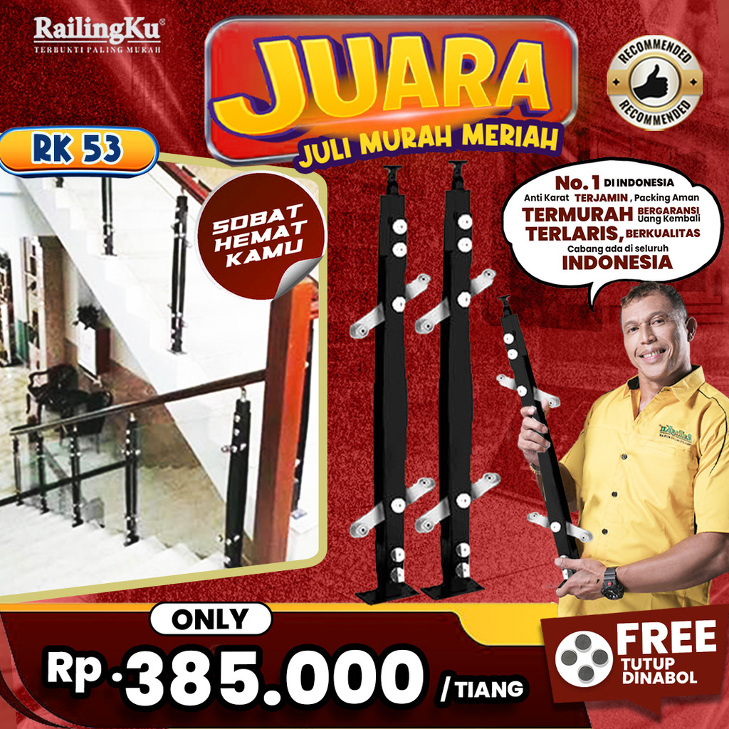 Jual Railing Tangga Stainless Industrial Tiang Railingku [JUARA] RK 53 ...