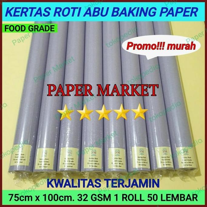 Jual Kertas Roti 75x100 / Baking Paper Abu - 1roll (50 lembar) | Shopee ...