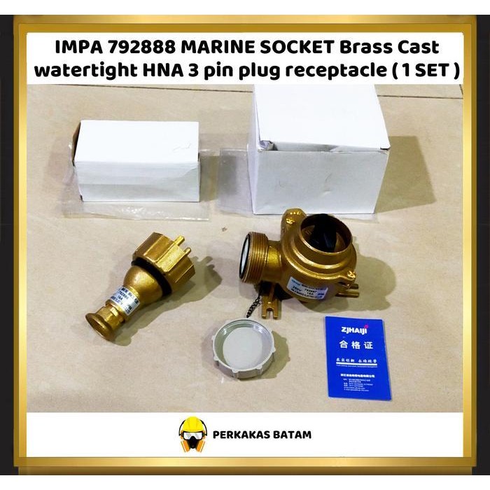Jual Impa 792888 Marine Socket Brass Watertight Hna 3 Pin Plug ...