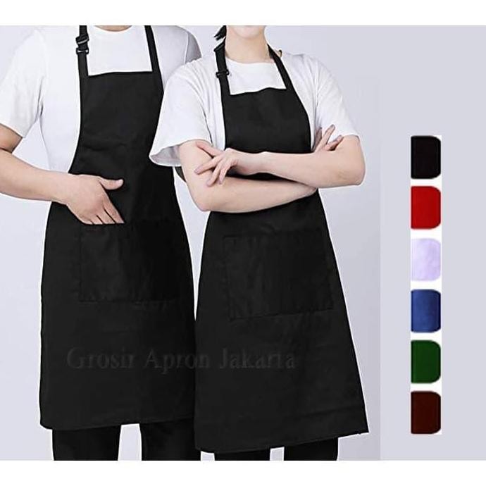Jual Celemek Apron Cotton Full Hitam Premium Quality PM | Shopee Indonesia