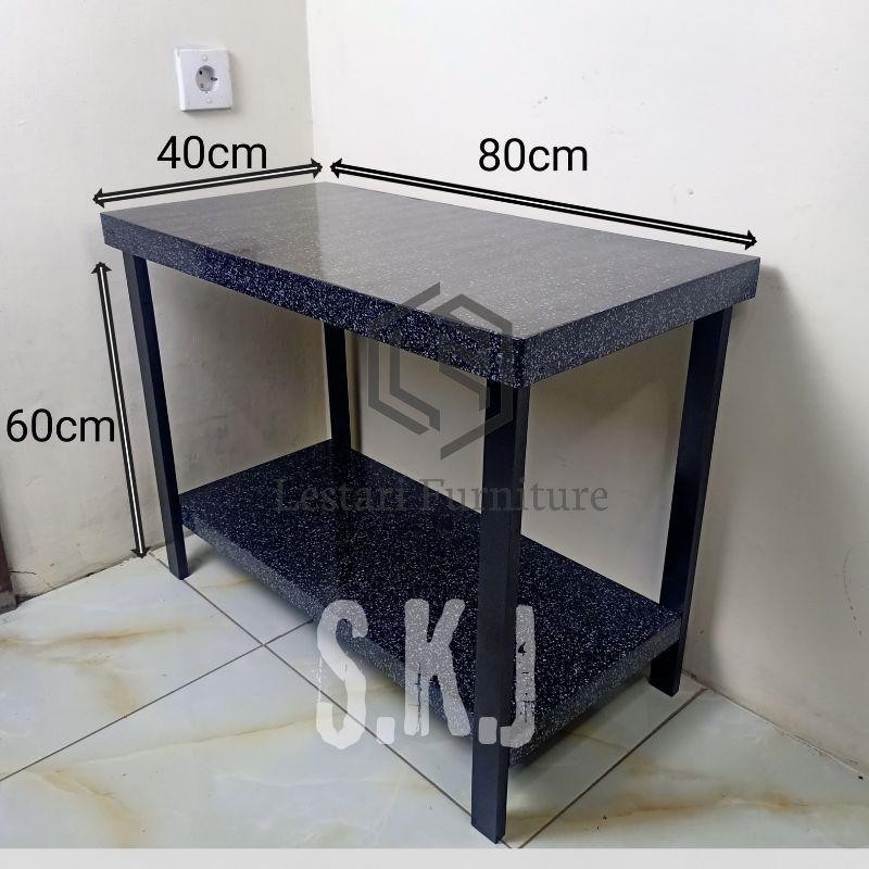Jual Meja Kompor Gas 2 Tungku Rak Kayu 2 Susun Minimalis Moderen ...