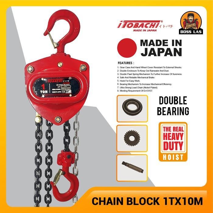 Jual Chainblock Chain Block Takel Katrol 1 Ton X 10M Itobachi Original ...