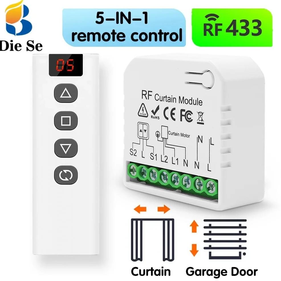Jual 433MHZ RF Wireless Curtain Garage Door Module Remote Control ...