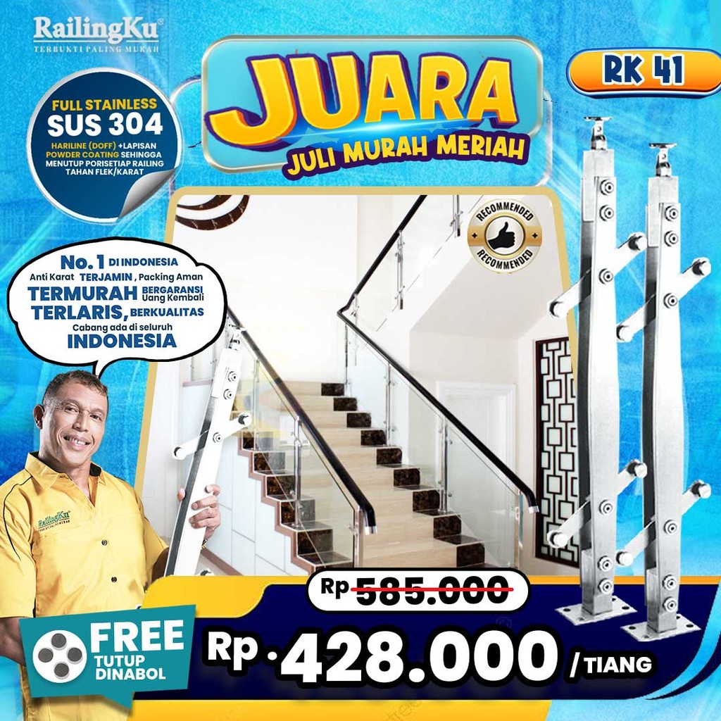 Jual Railing Tangga Stainless Plate Minimalis Railingku [JUARA] RK 41 ...