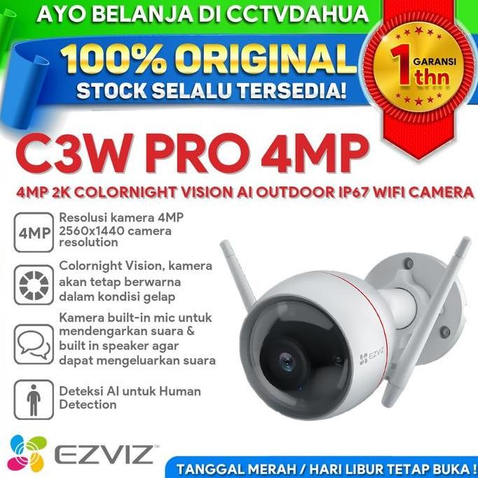 Jual Ezviz C3W Pro 4Mp 4Mp 2K Colornight Vision Ai Outdoor Ip67 Wifi ...