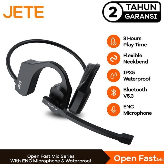 Jual BARU JETE OPEN FAST HEADSET BLUETOOTH - HEADSET MIC IPX5 ANTI AIR ...