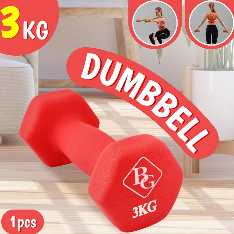 Jual Mini Dumbbell / Barbel Mini Neoprene Cast Iron 3kg Red ( 1 Pcs ...