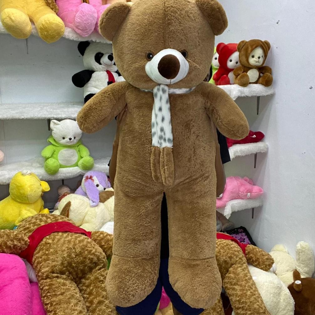 Jual New - Boneka Beruang Teddy Bear Syal Jumbo 1,2 Meter Bahan Rabbit ...