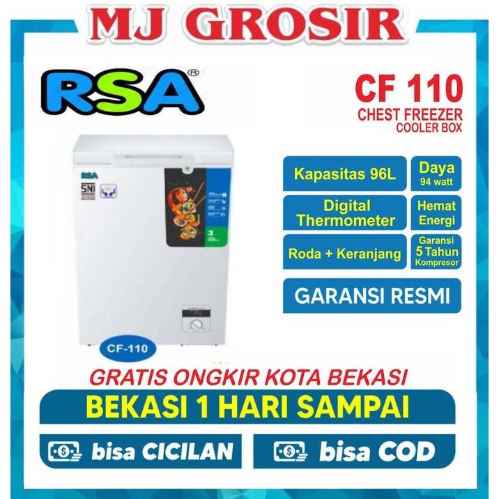 Jual RSA CHEST FREEZER CF 110 BOX 96L LEMARI PEMBEKU 96 LITER NEW MODEL ...