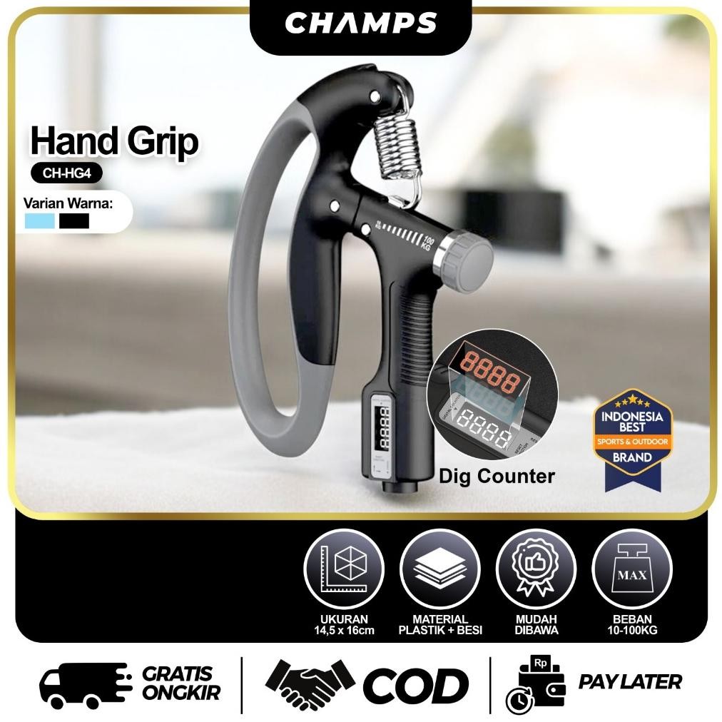 Jual CHAMPS NEW! Handgrip Dig-Counter Set 10-100 KG Olahraga Tangan ...